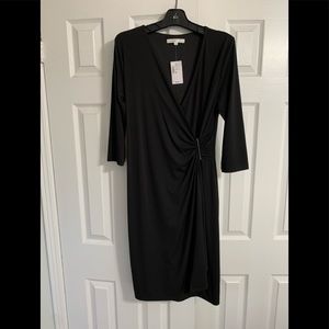 Black Wrap Style Dress, super sexy & flattering Size Medium, New With Tag